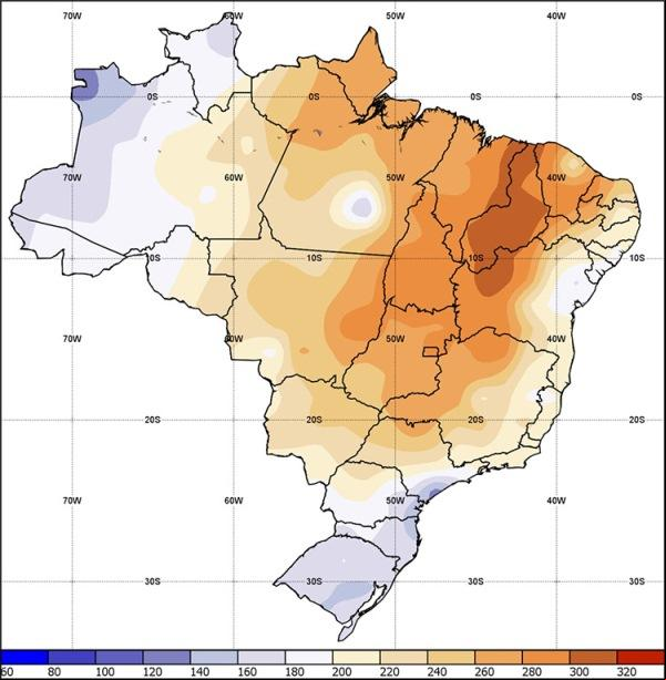 Mapa da temperatura(Imagem:Inmet)