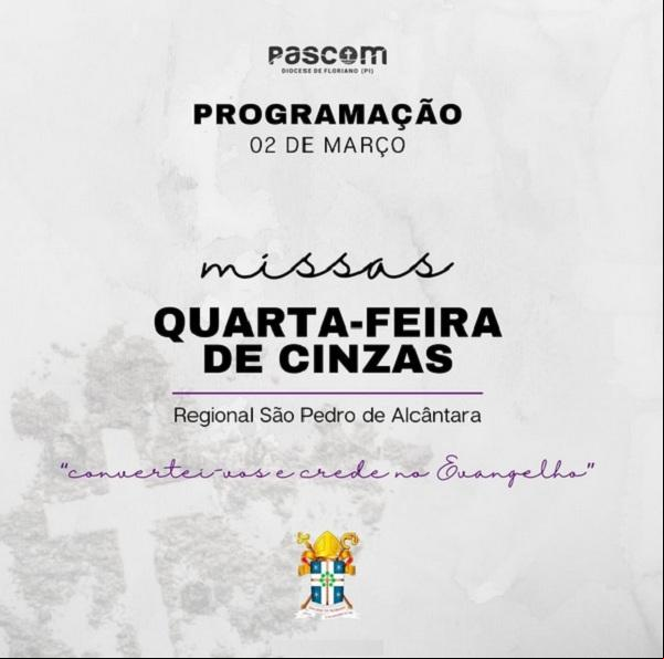 Confira a programação de missas na Quarta-feira de Cinzas.(Imagem:Reprodução/Instagram)