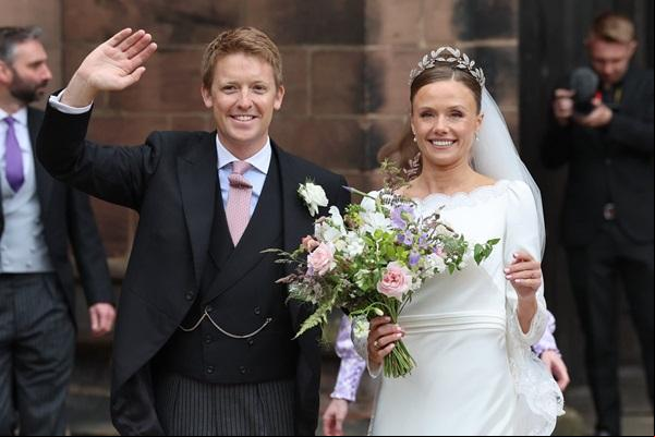 A união de Hugh Grosvenor e Olivia Henson foi descrita pela imprensa como o ?casamento do ano do Reino Unido?(Imagem:Chris Jackson/Getty Images)