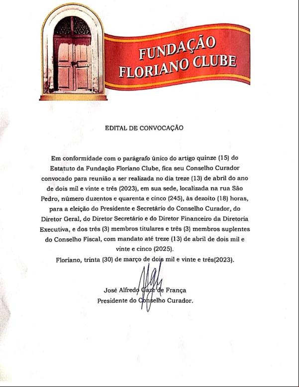 Edital de Convocação(Imagem:Divulgação)