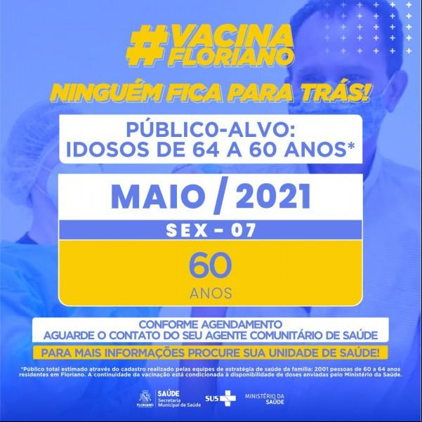 Floriano anuncia vacinação contra Covid-19 para idosos de 60 anos de idade(Imagem:Divulgação)
