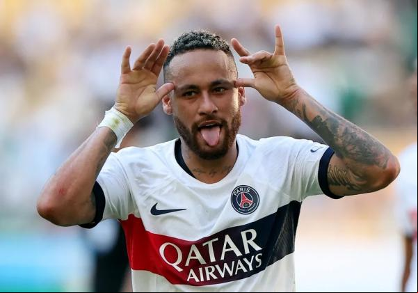 Neymar celebra gol: astro voltou aos campos diante do Jeonbuk.(Imagem:Reuters)