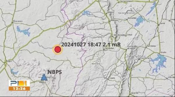 Labsis registra leve tremor de terra na zona rural de Domingos Mourão, no Piauí.(Imagem:TV Clube)