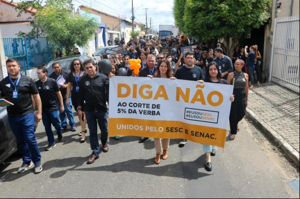 Mobilização contra corte de 5% do Sesc e Senac acontece em Teresina(Imagem:Reprodução)