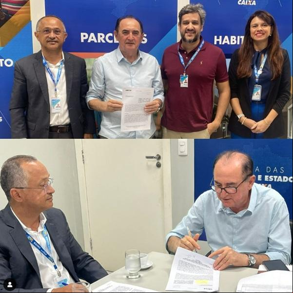 Prefeito Antonio Reis firma convênio para melhorias de o à orla do Rio Parnaíba em Floriano(Imagem:Reprodução/Instagram)