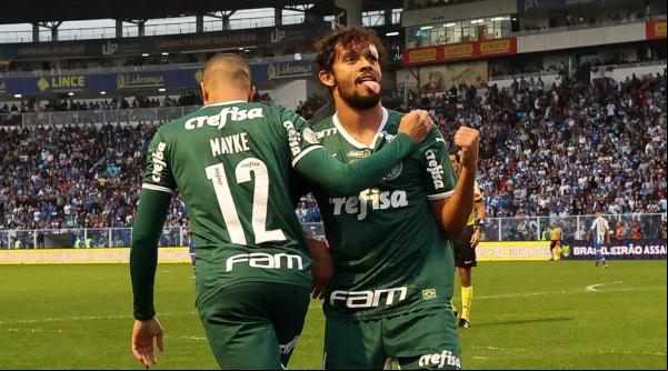 Gol de Gustavo Scarpa em Avaí x Palmeiras.(Imagem:César Greco)