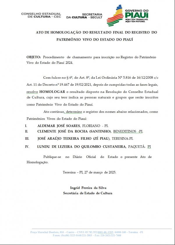 Ato de homologação(Imagem:Divulgação)