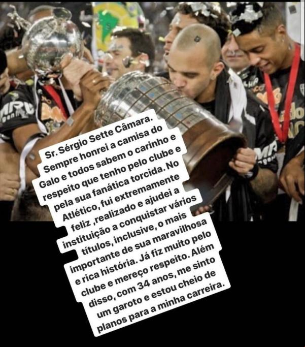 Diego Tardelli responde presidente do Atlético-MG após vídeo vazado: