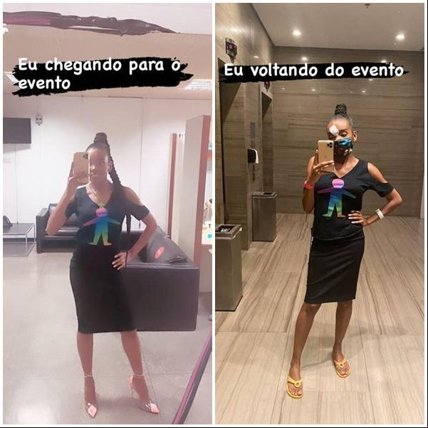 Thelma sofreu acidente no palco do