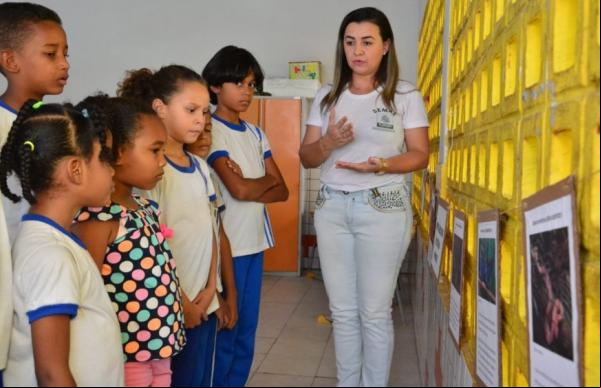 Alunos da Escola Naila Bucar participam de atividades sobre focos de queimadas e incêndios.(Imagem:Secom)