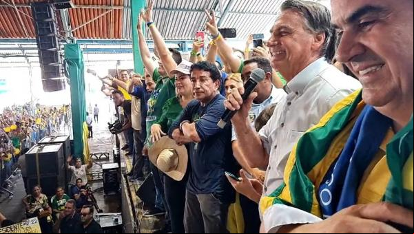 Presidente Jair Bolsonaro (PL), candidato à reeleição, participar de ato com apoiadores em Teresina (PI).(Imagem:Reprodução)