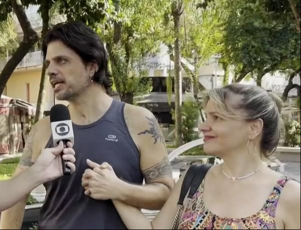 Marcus Menna, ex-vocalista da banda LS Jack, dá entrevista no Mais Você.(Imagem:Globo)