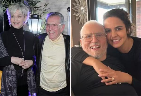 Carlos Alberto de Nóbrega foi casado com Andrea Nóbrega (1996-2016) e é casado desde 2018 com Renata de Nóbrega.(Imagem: Leo Franco/AgNews e Reprodução/Instagram)