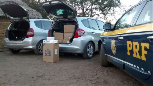 PRF apreende 6 mil maços de cigarros contrabandeados em Floriano.(Imagem:PRF)