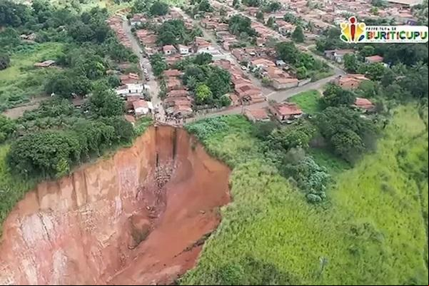 Voçoroca leva município maranhense a decretar calamidade pública(Imagem:Reprodução/Prefeitura de Buriticupu)