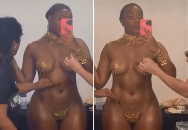 IZA aparece seminua em bastidores de sessão de fotos.(Imagem:Reprodução/Instagram )