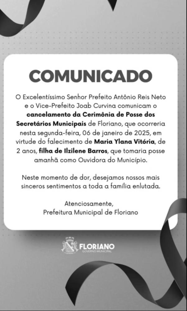 Nota da PMF(Imagem:Divulgação )