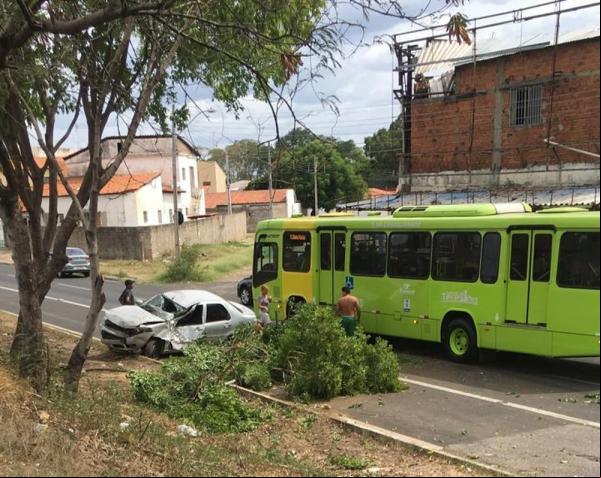 Motorista ficou ferido ao perder o controle do carro e colidir com árvore na BR-316(Imagem:Reprodução/Redes sociais)