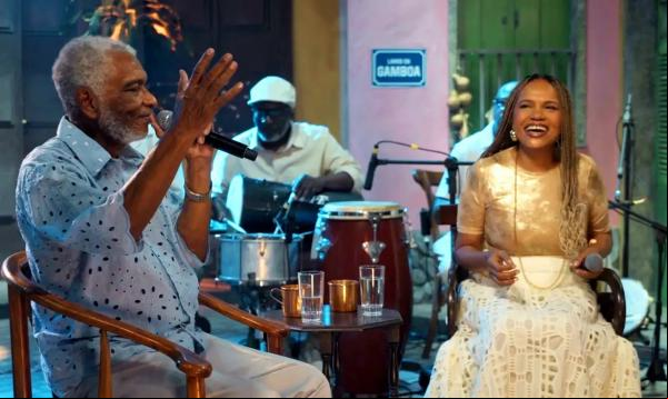 Nelson Rufino e Teresa Cristina no programa Samba na Gamboa, da TV Brasil.(Imagem:TV Brasil/Divulgação)