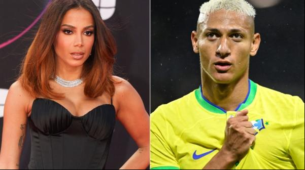 Camisa 9 da seleção brasileira, Richarlison disse em live que ficaria com a cantora Anitta se vencer a Copa do Mundo.(Imagem:AFP)