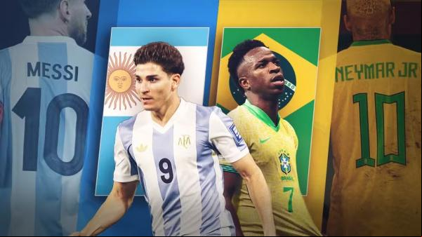 Brasil e Argentina se enfrentam sem Messi e Neymar.(Imagem: Infoesporte)