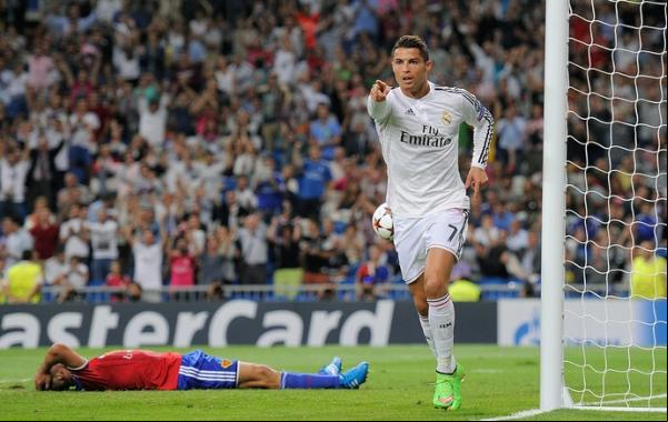 Cristiano Ronaldo chegou aos 68 gols na história da Liga dos Campeões e se aproximou de Raúl.(Imagem:Getty Images)