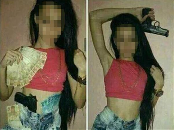 Jovem exibe arma e dinheiro na internet.(Imagem:Reprodução/Facebook)