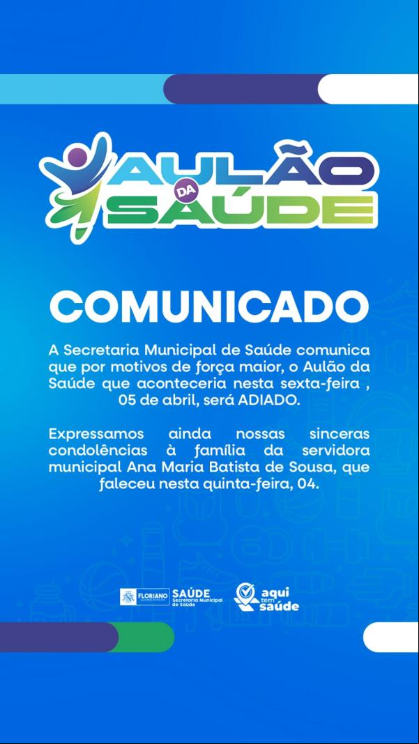 Secretaria Municipal de Saúde lamenta falecimento de servidora Ana Maria Batista de Sousa.(Imagem:Divulgação)