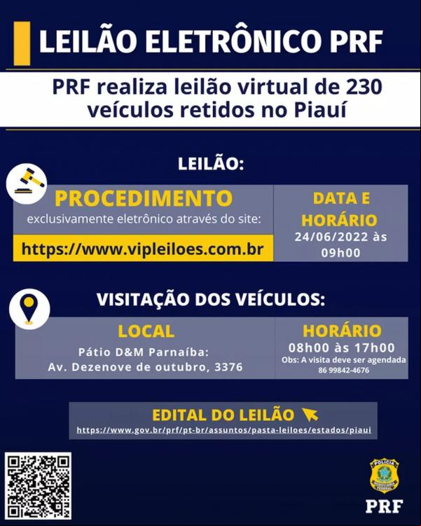 Leilão da PRF(Imagem:Divulgação /PRF)
