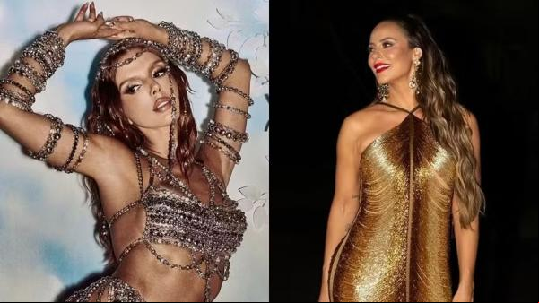 Giovanna Lancellotti é musa da Beija-Flor de Nilópolis, enquanto Paolla Oliveira foi rainha de bateria da Grande Rio.(Imagem:Reprodução/Instagram)