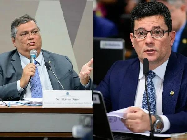 Flávio Dino e Sérgio Moro em embate no Senado(Imagem:Pedro França)