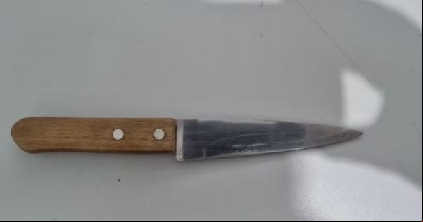 Faca utilizada no crime.(Imagem:PM-PI)