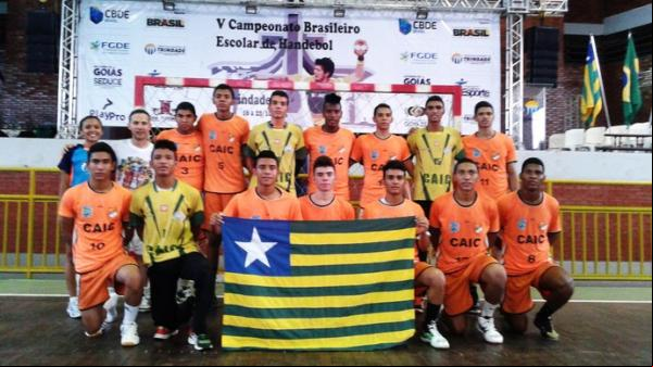 Equipe piauiense campeão escolar de handebol pelo terceiro ano seguido.(Imagem:Divulgação)