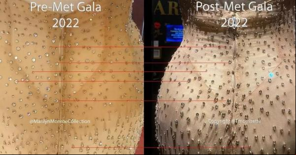 O colecionador publicou algumas imagens do vestido antes e depois do Met Gala. E postou um vídeo feito em 2016 para rebater críticas de que as fotos atuais estariam em qualidade ru(Imagem:Reprodução)