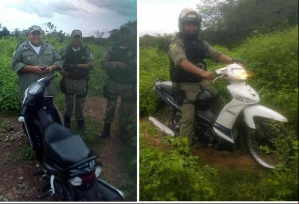 Após denúncia pelo 190, policiais encontram moto furtada em Floriano.(Imagem:Divulgação/PM)