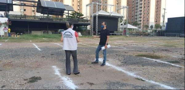 Locais de eventos drive-in são fiscalizados em Teresina após decreto que libera espetáculos(Imagem:Reprodução)