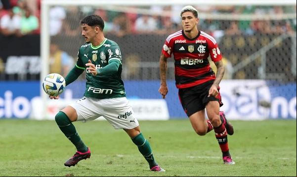 Palmeiras e Flamengo se enfrentam tentando se aproximar do Botafogo.(Imagem:Cesar Greco/Palmeiras/Direitos Reservados)