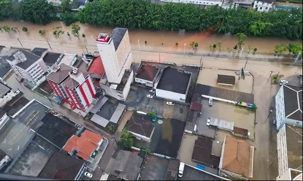 Em Araquari, 30 pessoas foram atingidas pelos temporais.(Imagem:Coredec/ville)