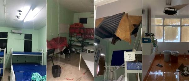 Setores da maternidade Evangelina Rosa ficam alagados durante chuva em Teresina. (Imagem:Divulgação)