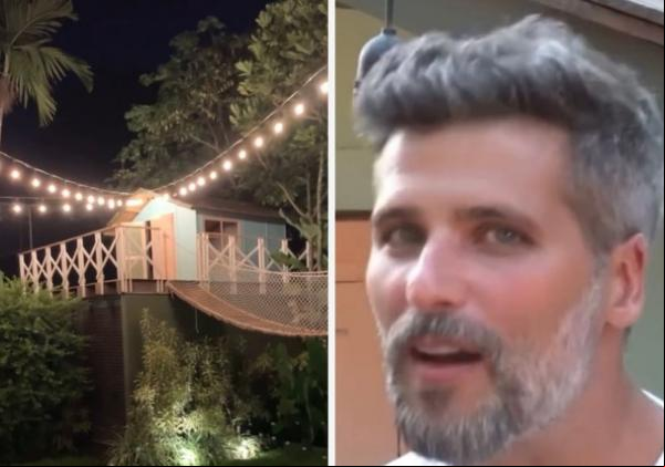 Bruno Gagliasso finaliza casa na árvore e manda recado para Hilbert(Imagem:Reprodução)