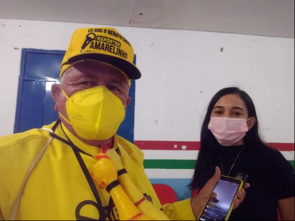 Repórter Amarelinho e a secretária do SEMDAS de Barão de Grajaú, Jaqueline(Imagem:FlorianoNews)