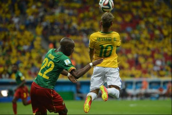 Brasil e Camarões se enfrentaram no estádio Mané Garrincha pela Copa de 2014.(Imagem:Marcello Casal jr/Agência Brasil.)
