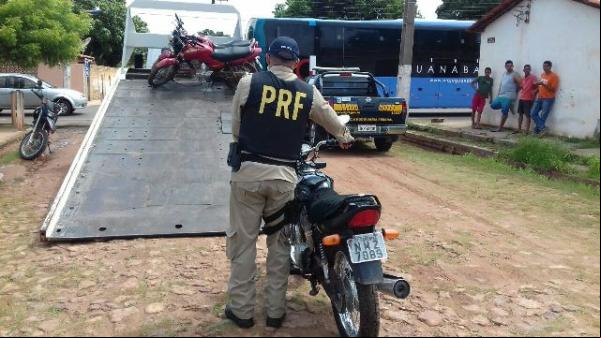 PRF retém 14 motocicletas irregulares no interior do Piauí.(Imagem:PRF)