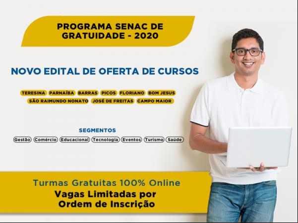 Nova oferta de cursos do Programa Senac Gratuidade(Imagem:Divulgação)