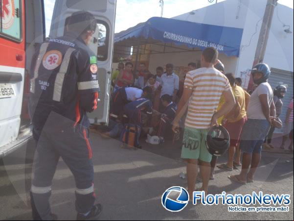 Colisão entre carro e moto deixa um ferido no bairro Ibiapaba.(Imagem:FlorianoNews)
