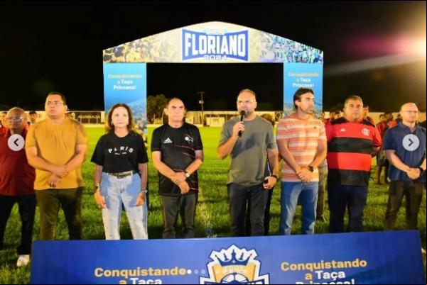 Vereadores representam a Câmara Municipal na abertura da Copa Floriano.(Imagem:Reprodução/Instagram)