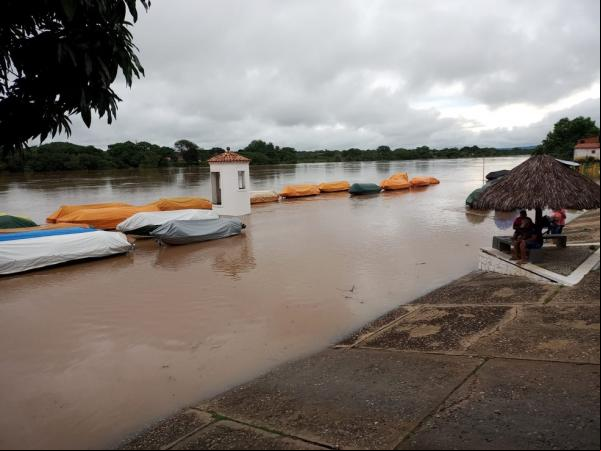 O Serviço Geológico do Brasil (RM) informou nesta terça-feira (11) que o rio Parnaíba na cidade de Floriano e em Luzilândia está na cota de alerta, próximo da cota de inundação.(Imagem:Reprodução)