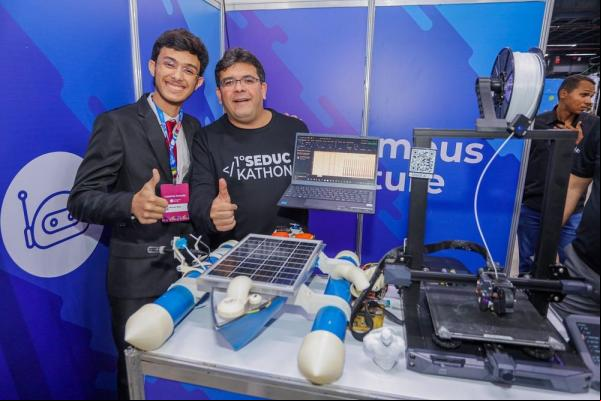 Manoel Nunes, de 17 anos, foi o brasileiro escolhido para apresentar o seu projeto que faz análise da qualidade da água de forma automática.(Imagem:Divulgação)