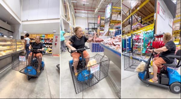 São Jorge Super de Floriano introduz carrinhos elétricos para clientes com mobilidade reduzida.(Imagem: Reprodução/Instagram)