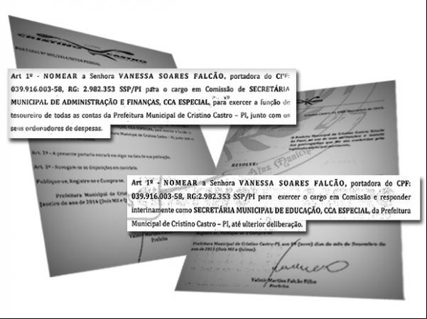 Prefeito nomeou filha para secretarias de istração e finanças e educação.(Imagem:Reprodução/Diário Oficial dos Municípios)